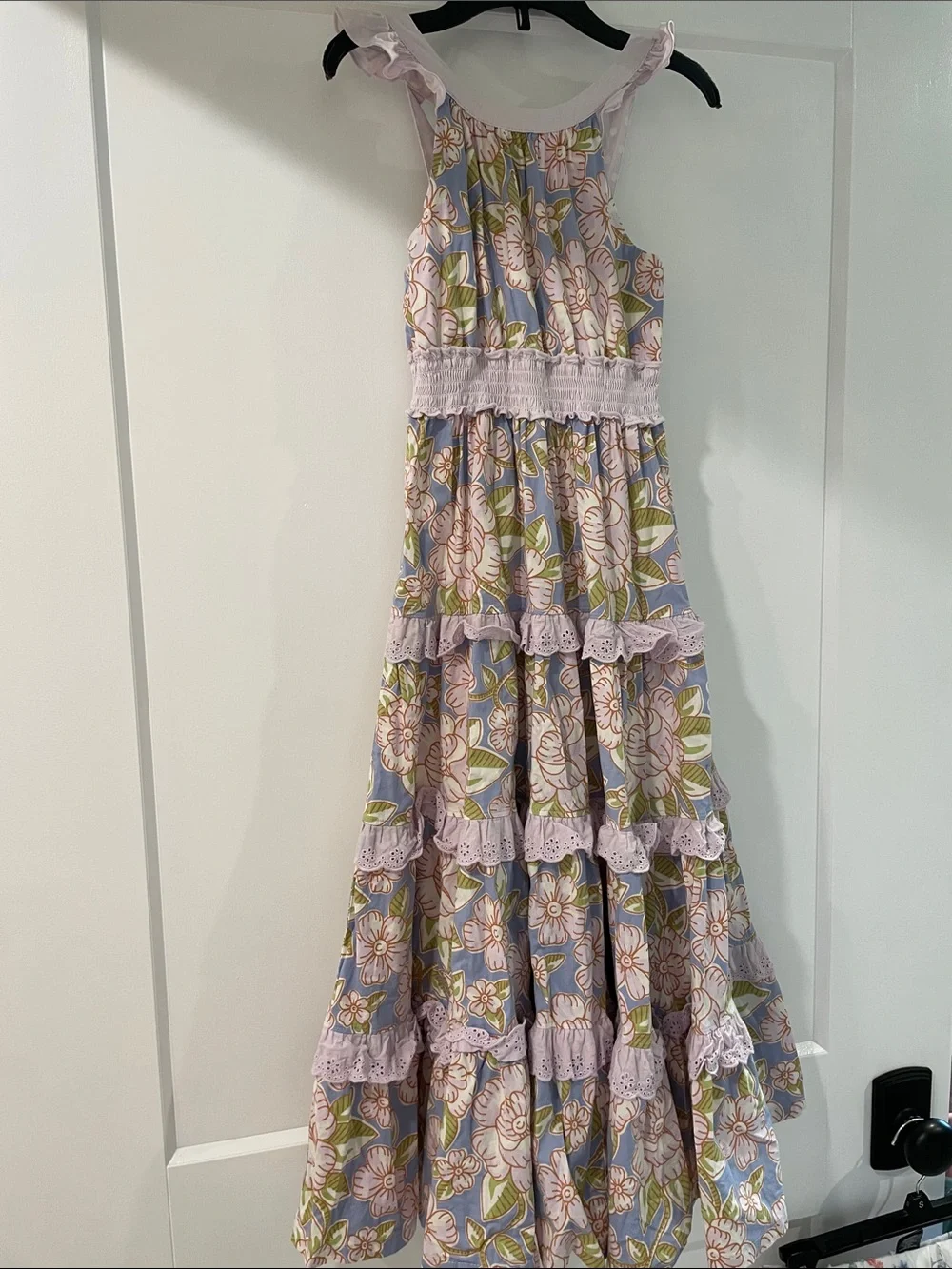 Matilda Jane Lavender Floral Tiered Maxi with Smocked Waist